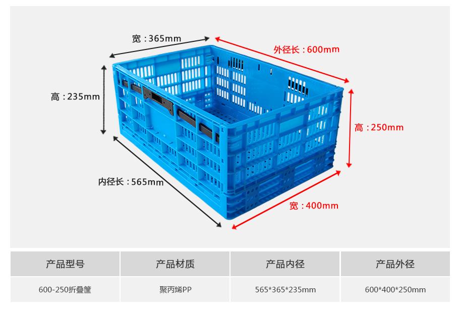 軒盛塑業(yè)600-250塑料折疊周轉(zhuǎn)筐