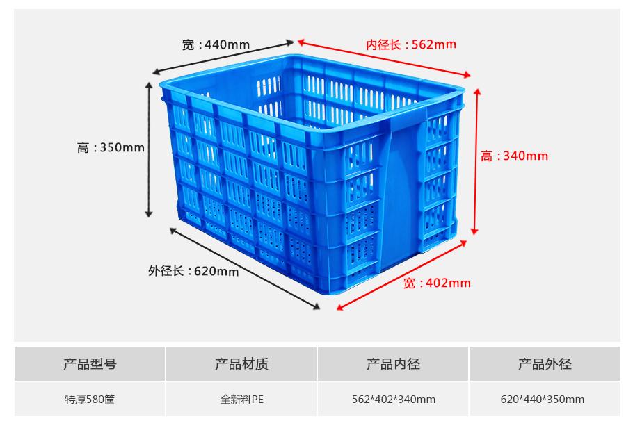 軒盛塑業(yè)580塑料周轉(zhuǎn)筐厚筐