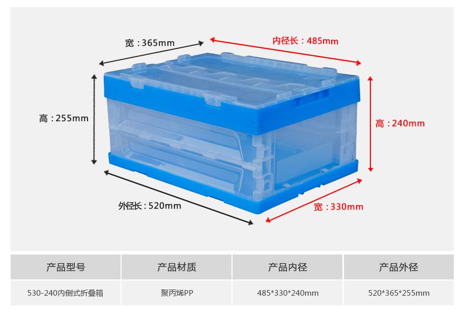 軒盛塑業(yè)530-240塑料內(nèi)倒式折疊周轉(zhuǎn)箱